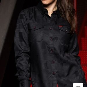 Black Plaid Button-Up Shirt